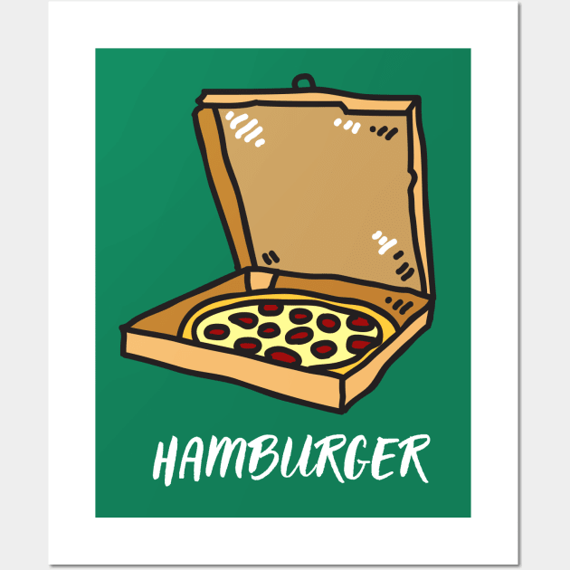 Slightly Wrong  Funny Pizza Hamburger Wall Art by waltzart